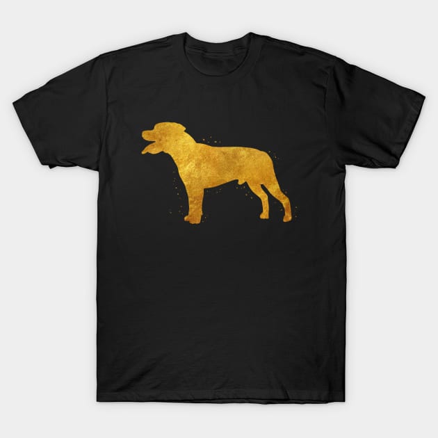 Staffordshire Bull Terrier golden art T-Shirt by Yahya Art